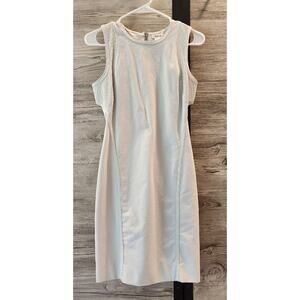 Helmut Lang Compress Twill in Prism Gray Cutout Back Sheath Dress 4 $425